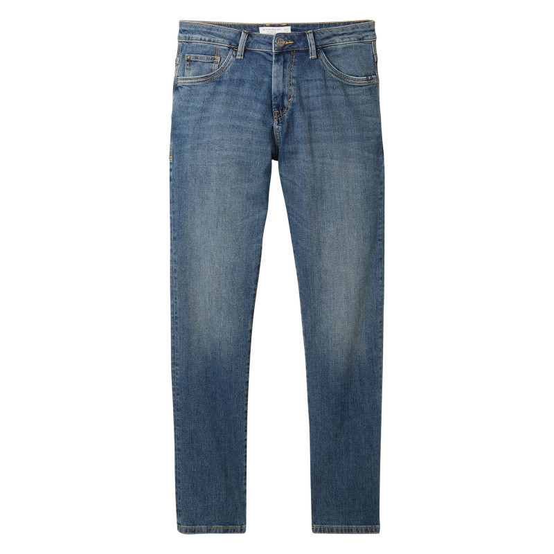 Tom Tailor - Jean En Coton Bleu Indigo Délavé Aux Cuisses Avec Une Coupe Slim Fit - Indigo Tom Tailor - Jean En Coton Bleu Indigo Délavé Aux Cuisses Avec Une Coupe Slim Fit - Indigo