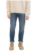 Thumbnail Jean en coton bleu indigo délavé aux cuisses avec une coupe slim fit - Image 4