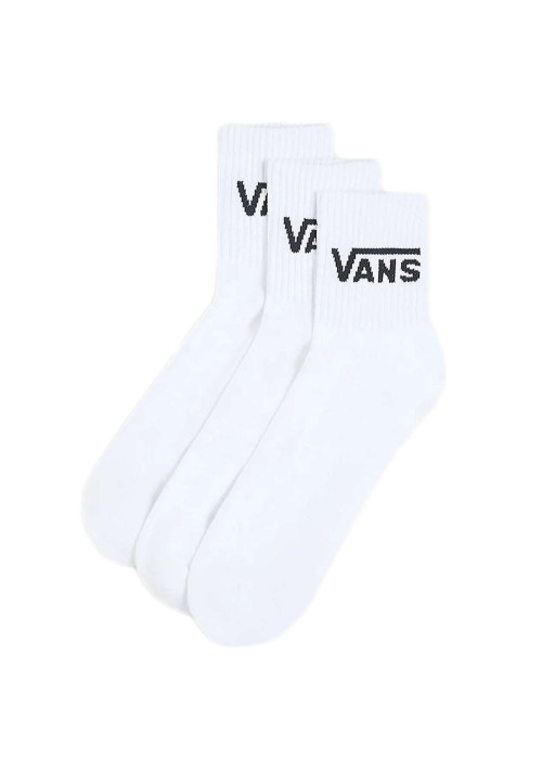 Lot de 3 paires de chaussettes blanches mi-hautes en coton avec logo noir