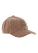 Thumbnail Casquette camel unie en velours côtelé avec patch en silicone de la marque - Image 3