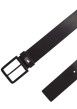 Thumbnail Ceinture en cuir noire unie avec boucle à ardillon noire et logo - Image 2