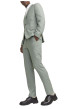 Thumbnail Pantalon de costume vert d'eau uni à coupe super slim avec 4 poches - Image 4