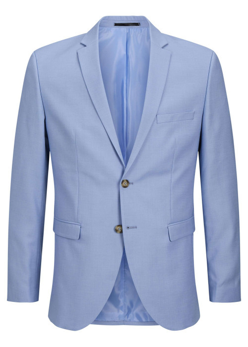 Veste de costume bleu ciel à coupe super slim, col à revers et poches