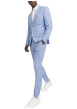 Thumbnail Pantalon de costume bleu ciel uni à coupe super slim avec 4 poches - Image 7