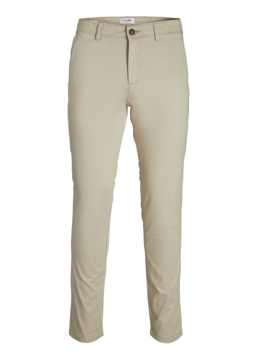 Pantalon chino sable uni en coton avec une...