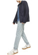 Thumbnail Pantalon chino en coton bleu ciel uni avec 4 poches et une coupe slim - Image 6