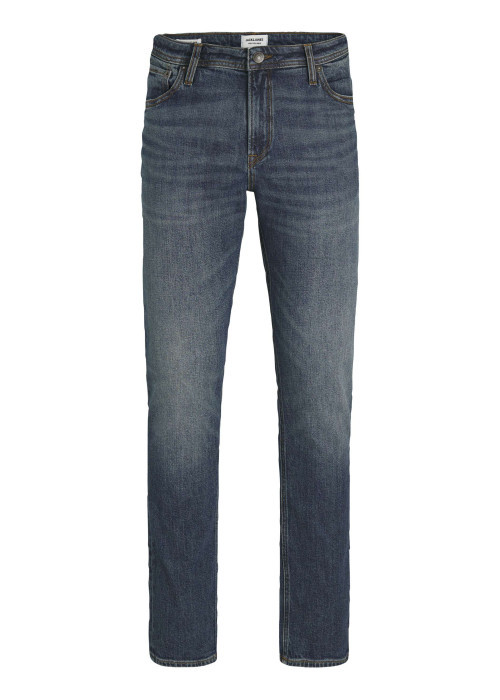 Jean en coton biologique indigo à effet délavé avec une coupe regular