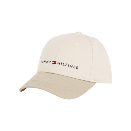 Casquette en coton biologique beige unie avec...