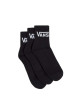 Thumbnail Lot de 3 paires de chaussettes noires mi-hautes en coton avec logo blanc - Image 2