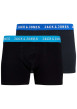 Thumbnail Lot de 2 Boxers marine et noir en coton unis avec taille élastiquée bleue - Image 3