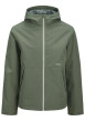 Thumbnail Blouson imperméable vert uni à coupe droite avec un col à capuche et 2 poches