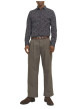 Thumbnail Chemise en coton marine à motif floral avec un col français et une coupe slim - Image 2