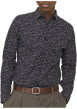 Thumbnail Chemise en coton marine à motif floral avec un col français et une coupe slim - Image 4