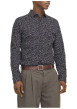 Thumbnail Chemise en coton marine à motif floral avec un col français et une coupe slim - Image 5