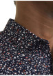 Thumbnail Chemise en coton marine à motif floral avec un col français et une coupe slim - Image 7