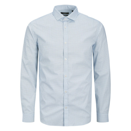 Chemise en coton bleu ciel à motif avec une...