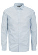 Thumbnail Chemise en coton bleu ciel à motif avec une coupe slim et un col français