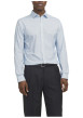 Thumbnail Chemise en coton bleu ciel à motif avec une coupe slim et un col français - Image 4