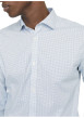 Thumbnail Chemise en coton bleu ciel à motif avec une coupe slim et un col français - Image 5