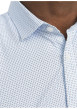 Thumbnail Chemise en coton bleu ciel à motif avec une coupe slim et un col français - Image 6