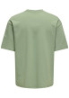 Thumbnail T-shirt vert uni épais avec une coupe oversize et un col rond - Image 2