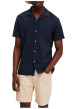 Thumbnail Chemise hawaïenne bleue marine unie à coupe droite avec un col ouvert à revers - Image 6