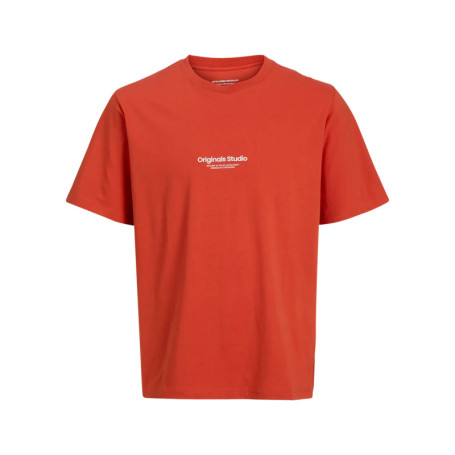 T-shirt en coton orange uni avec une coupe...