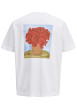 Thumbnail T-shirt en coton blanc uni avec une coupe droite à col rond - Image 2