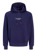 Thumbnail Sweat à capuche bleu uni avec une coupe droite et une poche kangourou