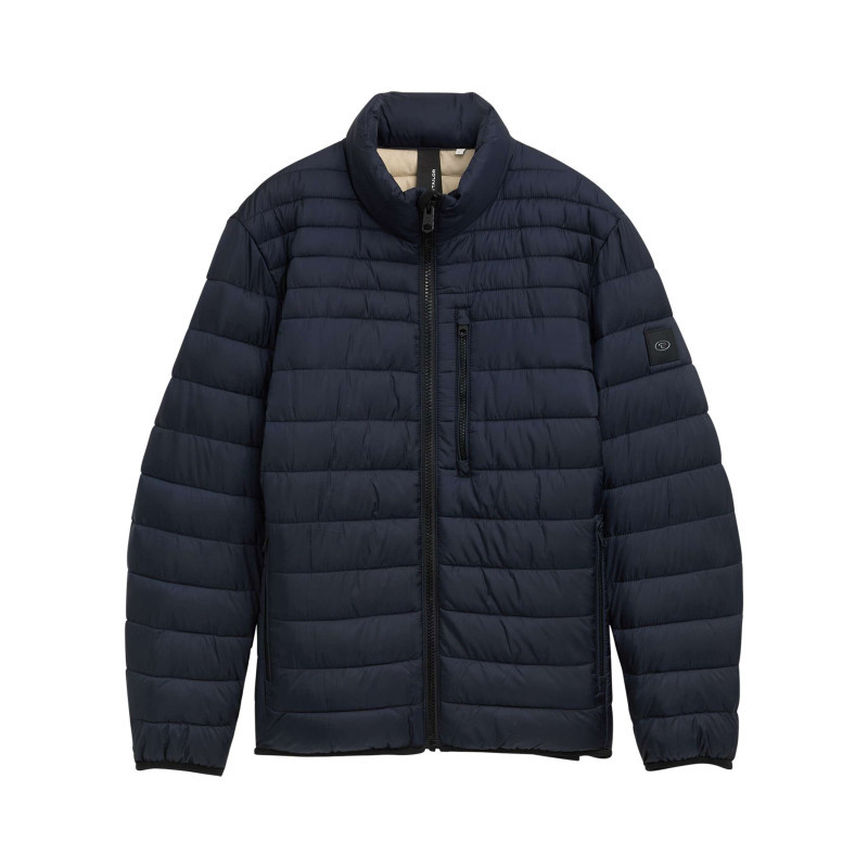 Tom Tailor - Doudoune Bleue Marine Matelassée Avec Des Manches Longues Et Un Col Montant - Marine Tom Tailor - Doudoune Bleue Marine Matelassée Avec Des Manches Longues Et Un Col Montant - Marine
