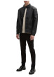 Thumbnail Blouson en simili cuir noir à col légèrement montant avec une texture craquelée - Image 5