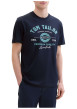 Thumbnail T-shirt en coton bleu marine à col rond avec un gros imprimé à l'avant - Image 4