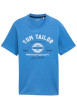 Thumbnail T-shirt en coton bleu à col rond avec un gros imprimé à l'avant