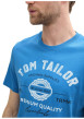Thumbnail T-shirt en coton bleu à col rond avec un gros imprimé à l'avant - Image 3