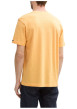 Thumbnail T-shirt en coton orange à fines rayures avec un col rond et un gros imprimé - Image 2