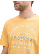 Thumbnail T-shirt en coton orange à fines rayures avec un col rond et un gros imprimé - Image 3