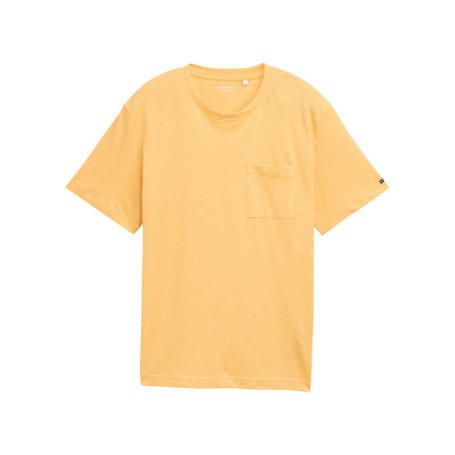 T-shirt en coton orange rayé à col rond avec...