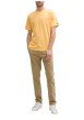 Thumbnail T-shirt en coton orange rayé à col rond avec une petite poche à la poitrine - Image 5