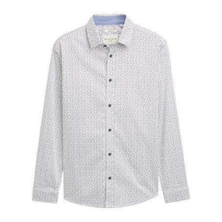 Chemise en coton blanche à petits imprimés avec...