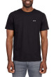 Thumbnail T-shirt en coton biologique noir uni avec une coupe droite et un col rond