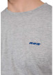 Thumbnail T-shirt en coton biologique gris uni avec un col rond et une coupe droite - Image 3