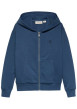 Thumbnail Sweat à capuche zippé en coton bleu uni avec le logo au dos et à la poitrine