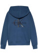 Thumbnail Sweat à capuche zippé en coton bleu uni avec le logo au dos et à la poitrine - Image 2