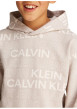 Thumbnail Sweat à capuche en coton beige avec un imprimé all-over et une coupe droite - Image 3