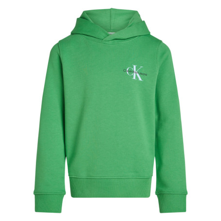 Sweat à capuche en coton vert uni avec une...