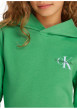 Thumbnail Sweat à capuche en coton vert uni avec une coupe droite et le logo imprimé - Image 3