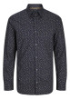 Thumbnail Chemise en coton marine liberty à coupe droite et col français