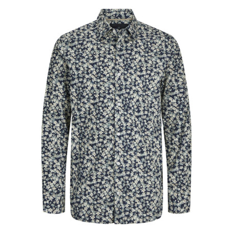 Chemise en coton beige à motifs liberty avec...