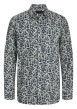 Thumbnail Chemise en coton beige à motifs liberty avec une coupe droite et col français