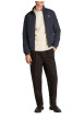 Thumbnail Blouson bleu marine uni avec une coupe droite et un col montant - Image 5